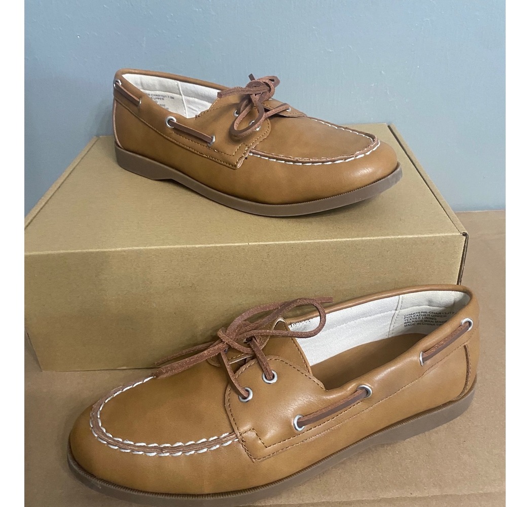 Charter Club Charterr-Char13J1 Womens 7.5M Tan Brown Boat Shoes Flats Preppy